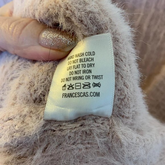 Francesca's Alya Blush Pink Fuzzy Wrap Sweater Top - Picture 6 of 7